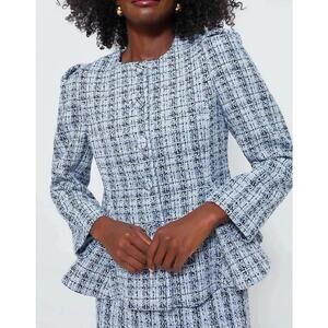 Tuckernuck Dorset Blue Tweed Mae Top / Blazer NWT Size Extra Large XL